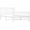 Cama Individual | Cama Para Adultos | Estructura Cama Metal Con Cabecero Y Pie Cama Blanca 107x203 Cm Cfw865796