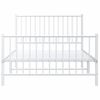 Cama Individual | Cama Para Adultos | Estructura Cama Metal Con Cabecero Y Pie Cama Blanca 107x203 Cm Cfw865796