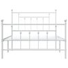 Cama Individual | Cama Para Adultos | Estructura Cama Metal Con Cabecero Y Pie Cama Blanca 107x203 Cm Cfw312147