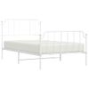 Cama Individual | Cama Para Adultos | Estructura Cama Metal Con Cabecero Y Pie Cama Blanca 107x203 Cm Cfw648212