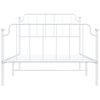 Cama Individual | Cama Para Adultos | Estructura Cama Metal Con Cabecero Y Pie Cama Blanca 107x203 Cm Cfw648212