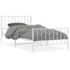 Cama Individual | Cama Para Adultos | Estructura Cama Metal Con Cabecero Y Pie Cama Blanca 107x203 Cm Cfw395623