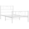 Cama Individual | Cama Para Adultos | Estructura Cama Metal Con Cabecero Y Pie Cama Blanca 107x203 Cm Cfw473250