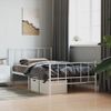 Cama Individual | Cama Para Adultos | Estructura Cama Metal Con Cabecero Y Pie Cama Blanca 107x203 Cm Cfw911045