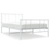 Cama Individual | Cama Para Adultos | Estructura Cama Metal Con Cabecero Y Pie Cama Blanca 107x203 Cm Cfw911045