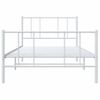 Cama Individual | Cama Para Adultos | Estructura Cama Metal Con Cabecero Y Pie Cama Blanca 107x203 Cm Cfw911045