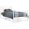 Cama Para Adulto | Cama Individual | Estructura Cama Metal Con Cabecero Y Pie Cama Blanca 107x203 Cm Cfw541355