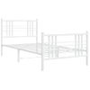 Cama Para Adulto | Cama Individual | Estructura Cama Metal Con Cabecero Y Pie Cama Blanca 107x203 Cm Cfw541355