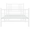 Cama Para Adulto | Cama Individual | Estructura Cama Metal Con Cabecero Y Pie Cama Blanca 107x203 Cm Cfw541355