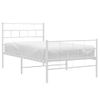 Cama Individual | Cama Para Adultos | Estructura Cama Metal Con Cabecero Y Pie Cama Blanca 107x203 Cm Cfw168782