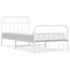 Cama Individual | Cama Para Adultos | Estructura Cama Metal Con Cabecero Y Pie Cama Blanca 107x203 Cm Cfw304437