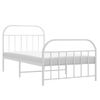 Cama Individual | Cama Para Adultos | Estructura Cama Metal Con Cabecero Y Pie Cama Blanca 107x203 Cm Cfw126222