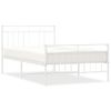 Cama Individual | Cama Para Adultos | Estructura Cama Metal Con Cabecero Y Pie Cama Blanca 107x203 Cm Cfw371283