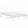 Cama Para Adulto | Cama Individual | Estructura Cama Metal Con Cabecero Y Pie Cama Blanca 107x203 Cm Cfw166389