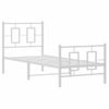 Cama Para Adulto | Cama Individual | Estructura Cama Metal Con Cabecero Y Pie Cama Blanca 75x190 Cm Cfw456290