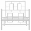 Cama Para Adulto | Cama Individual | Estructura Cama Metal Con Cabecero Y Pie Cama Blanca 75x190 Cm Cfw456290