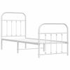 Cama Individual | Cama Para Adultos | Estructura Cama Metal Con Cabecero Y Pie Cama Blanca 75x190 Cm Cfw573365