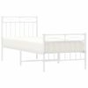 Cama Individual | Cama Para Adultos | Estructura Cama Metal Con Cabecero Y Pie Cama Blanca 75x190 Cm Cfw433829