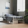 Cama Individual | Cama Para Adultos | Estructura Cama Metal Con Cabecero Y Pie Cama Blanca 75x190 Cm Cfw109450