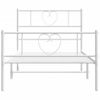 Cama Individual | Cama Para Adultos | Estructura Cama Metal Con Cabecero Y Pie Cama Blanca 75x190 Cm Cfw109450