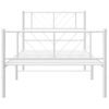 Cama Individual | Cama Para Adultos | Estructura Cama Metal Con Cabecero Y Pie Cama Blanca 75x190 Cm Cfw649774