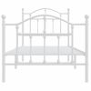 Cama Individual | Cama Para Adultos | Estructura Cama Metal Con Cabecero Y Pie Cama Blanca 80x200 Cm Cfw750867