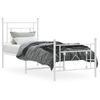 Cama Individual | Cama Para Adultos | Estructura Cama Metal Con Cabecero Y Pie Cama Blanca 80x200 Cm Cfw978528