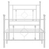 Cama Individual | Cama Para Adultos | Estructura Cama Metal Con Cabecero Y Pie Cama Blanca 80x200 Cm Cfw978528