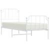 Cama Individual | Cama Para Adultos | Estructura Cama Metal Con Cabecero Y Pie Cama Blanca 80x200 Cm Cfw775953