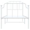 Cama Individual | Cama Para Adultos | Estructura Cama Metal Con Cabecero Y Pie Cama Blanca 80x200 Cm Cfw775953