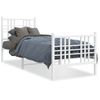 Cama Para Adulto | Cama Individual | Estructura Cama Metal Con Cabecero Y Pie Cama Blanca 80x200 Cm Cfw912823