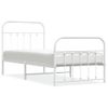 Cama Individual | Cama Para Adultos | Estructura Cama Metal Con Cabecero Y Pie Cama Blanca 80x200 Cm Cfw345268