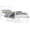 Cama Para Adulto | Cama Individual | Estructura Cama Metal Con Cabecero Y Pie Cama Blanca 80x200 Cm Cfw492832