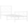 Cama Para Adulto | Cama Individual | Estructura Cama Metal Con Cabecero Y Pie Cama Blanca 80x200 Cm Cfw492832