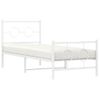 Cama Para Adulto | Cama Individual | Estructura Cama Metal Con Cabecero Y Pie Cama Blanca 80x200 Cm Cfw492832