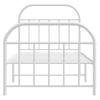 Cama Individual | Cama Para Adultos | Estructura Cama Metal Con Cabecero Y Pie Cama Blanca 90x190 Cm Cfw566896