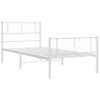 Cama Individual | Cama Para Adultos | Estructura Cama Metal Con Cabecero Y Pie Cama Blanca 90x190 Cm Cfw123751