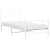 Cama Para Adulto | Cama Individual | Estructura Cama Metal Con Cabecero Y Pie Cama Blanca 90x190 Cm Cfw704443