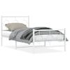 Cama Para Adulto | Cama Individual | Estructura Cama Metal Con Cabecero Y Pie Cama Blanca 90x190 Cm Cfw285871