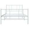 Cama Individual | Cama Para Adultos | Estructura Cama Metal Con Cabecero Y Pie Cama Blanca 90x190 Cm Cfw445558