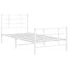 Cama Para Adulto | Cama Individual | Estructura Cama Metal Con Cabecero Y Pie Cama Blanca 90x200 Cm Cfw900943