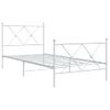 Cama Individual | Cama Para Adultos | Estructura Cama Metal Con Cabecero Y Pie Cama Blanca 90x200 Cm Cfw94669