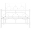 Cama Para Adulto | Cama Individual | Estructura Cama Metal Con Cabecero Y Pie Cama Blanca 90x200 Cm Cfw785408