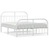 Cama Matrimonial | Cama Para Adultos | Estructura Cama Metal Con Cabecero Y Pie Cama Blanco 183x213 Cm Cfw636394