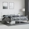 Cama Matrimonial | Cama Para Adultos | Estructura Cama Metal Con Cabecero Y Pie Cama Blanco 183x213 Cm Cfw860244