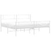 Cama Matrimonial | Cama Para Adultos | Estructura Cama Metal Con Cabecero Y Pie Cama Blanco 183x213 Cm Cfw196640