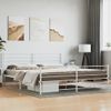 Cama Matrimonial | Cama Para Adultos | Estructura Cama Metal Con Cabecero Y Pie Cama Blanco 183x213 Cm Cfw821241