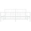 Cama Matrimonial | Cama Para Adultos | Estructura Cama Metal Con Cabecero Y Pie Cama Blanco 183x213 Cm Cfw864181