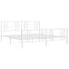 Cama Matrimonial | Cama Para Adultos | Estructura Cama Metal Con Cabecero Y Pie Cama Blanco 183x213 Cm Cfw552079