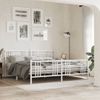 Cama Matrimonial | Cama Para Adultos | Estructura Cama Metal Con Cabecero Y Pie Cama Blanco 183x213 Cm Cfw552079